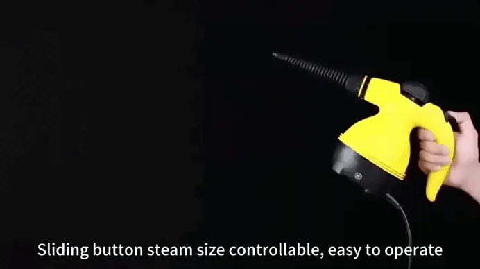 1050W handheld steam cleaner releasing high-pressure steam for deep cleaning dirt, grease and grime on multiple surfaces.