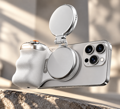 3-in-1 Magnetic Phone Camera Grip with Remote Shutter & Fill Light